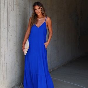 Kimonie Pocketed Maxi Dress - Blue
Vendor:	LOVE-003
Size:	Small/Medium